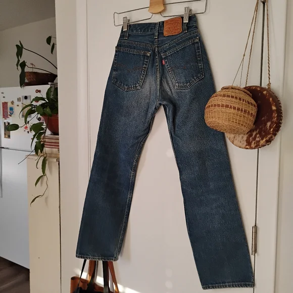 Vintage Levi's 701 Student Fit Jeans- 22" Waist, Distressed Indigo - Picture 2 of 5